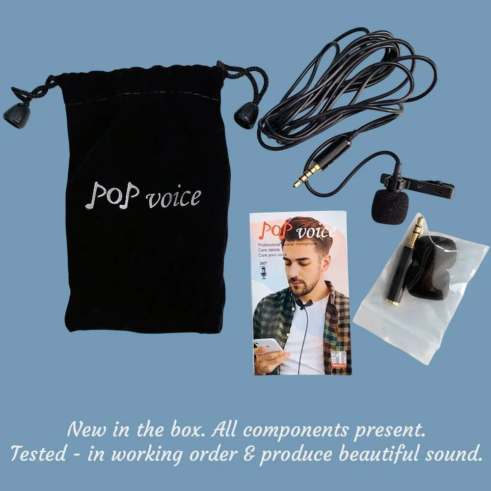 PoP VOICE Professional Lavalier Lapel Microphone ~ New in the Box